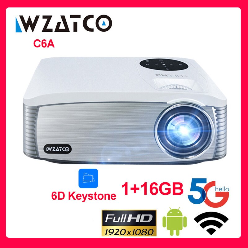 WZATCO Ǯ HD 1920x1080P LED Ȩ Ʈ , ȵ̵ OS   ó׸ ,  ÷̾  , C6A, 4K